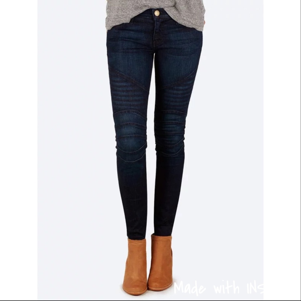 Current Elliott Moto Ankle Skinny Jeans